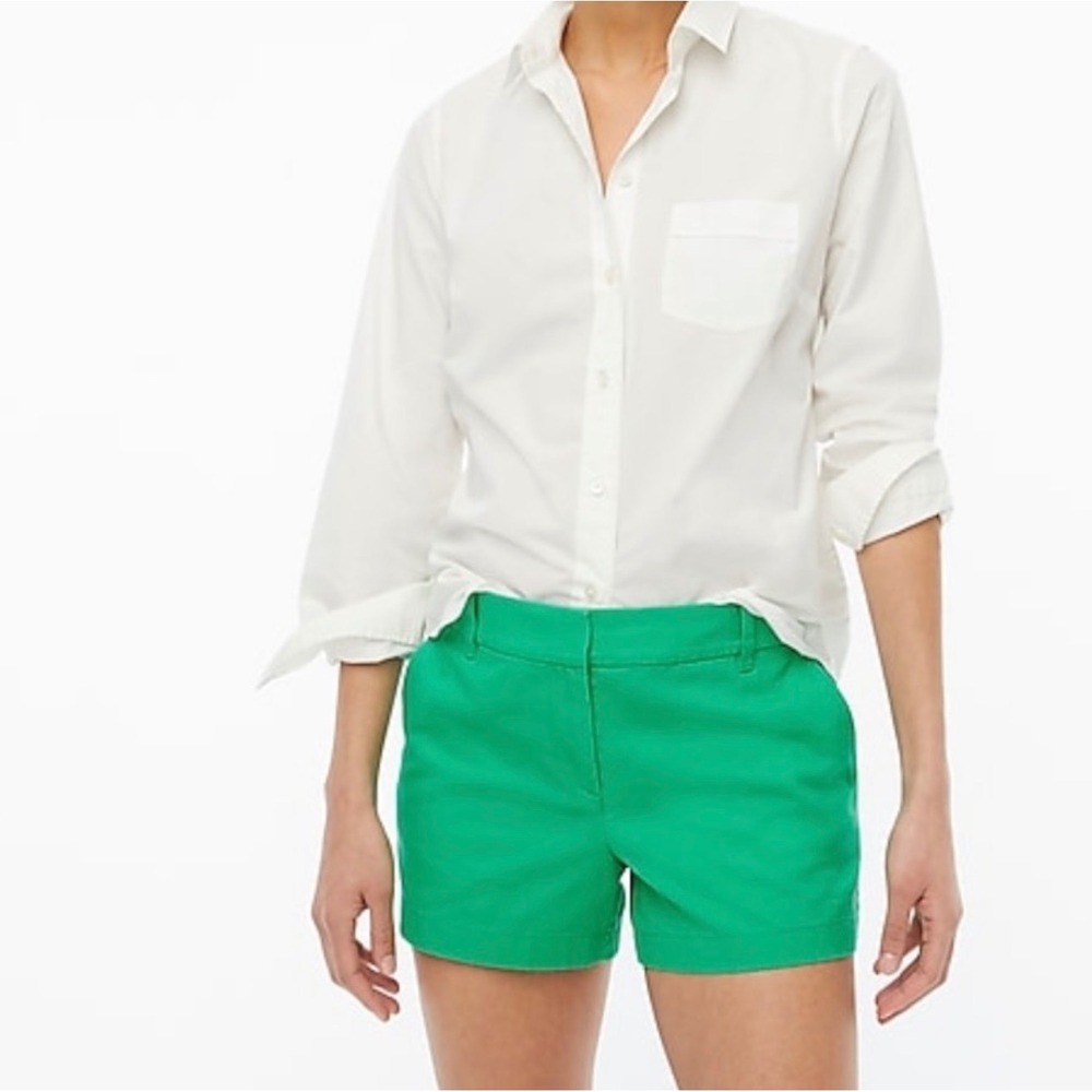 J. CREW Factory Kelly Green Chino Shorts Preppy Cotton 3.5" Inseam NWT 14